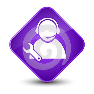 Tech support icon elegant purple diamond button