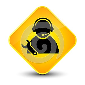 Tech support icon elegant yellow diamond button