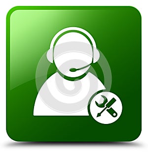 Tech support icon green square button