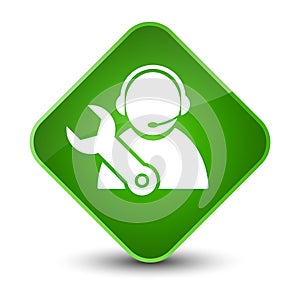 Tech support icon elegant green diamond button