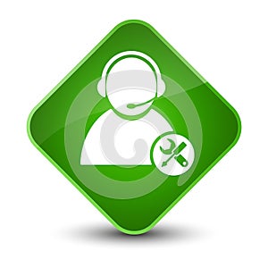 Tech support icon elegant green diamond button
