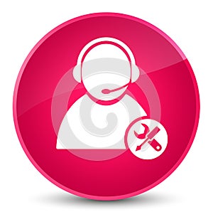 Tech support icon elegant pink round button