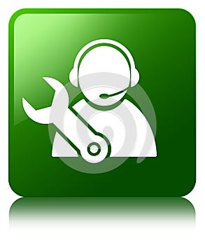 Tech support icon green square button