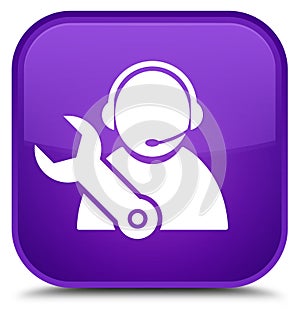 Tech support icon special purple square button