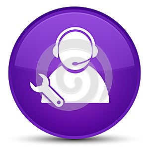 Tech support icon special purple round button