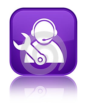Tech support icon special purple square button