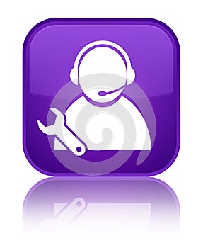 Tech support icon special purple square button