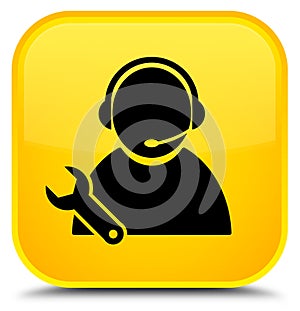 Tech support icon special yellow square button