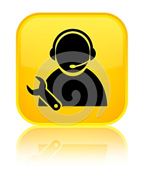 Tech support icon special yellow square button