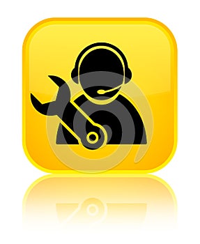 Tech support icon special yellow square button