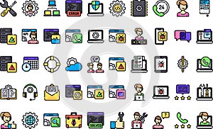 Tech support icons High-Quality Vector Icons Collection with Editable Stroke. Ideal for Professional and Creative photo