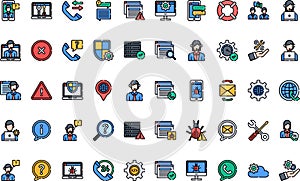 Tech support icons High-Quality Vector Icons Collection with Editable Stroke. Ideal for Professional and Creative photo