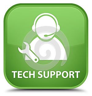 Tech support special soft green square button