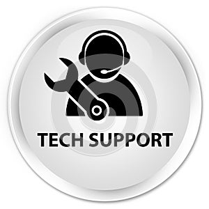 Tech support premium white round button