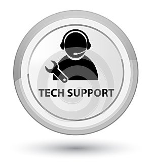 Tech support prime white round button