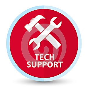 Tech support (tools icon) flat prime red round button