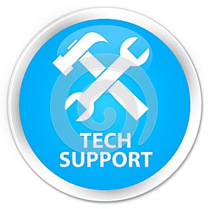 Tech support (tools icon) premium cyan blue round button