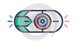 Tech Toggle Switch Button User Interface Icon, vector design Generative AI