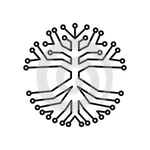 Tech tree electrical circuit digital Icon Illustration Brand Identity