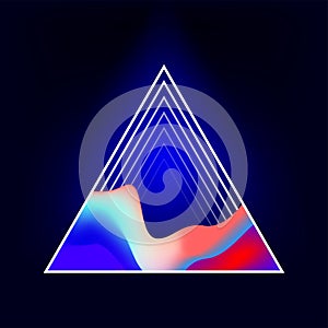 Tech triangle sound wave liquid abstract background