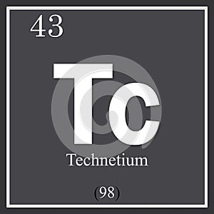 Technetium chemical element, dark square symbol