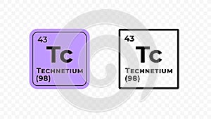 Technetium, chemical element of the periodic table vector