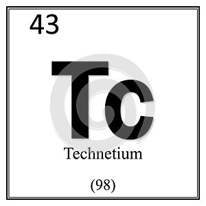 Technetium chemical element symbol on white background photo