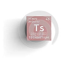 Technetium. Transition metals. Chemical Element of Mendeleev\'s Periodic Table.. 3D illustration