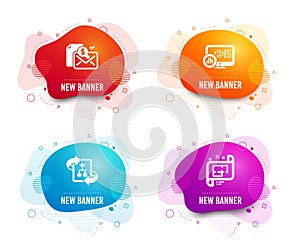 Technical algorithm, Accounting report and Report statistics icons. Architectural plan sign. Vector