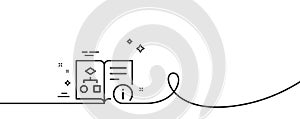 Technical algorithm line icon. Project documentation sign. Continuous line with curl. Vector