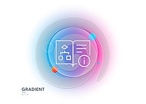 Technical algorithm line icon. Project documentation sign. Gradient blur button. Vector