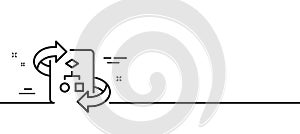 Technical algorithm line icon. Project documentation sign. Minimal line pattern banner. Vector