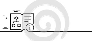 Technical algorithm line icon. Project documentation sign. Minimal line pattern banner. Vector