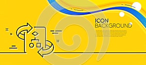Technical algorithm line icon. Project documentation sign. Minimal line yellow banner. Vector
