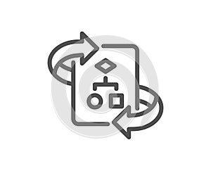 Technical algorithm line icon. Project documentation sign.