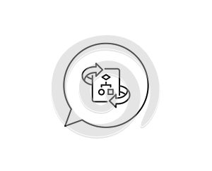 Technical algorithm line icon. Project documentation sign. Vector