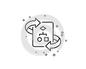 Technical algorithm line icon. Project documentation sign. Vector