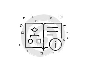 Technical algorithm line icon. Project documentation sign. Vector