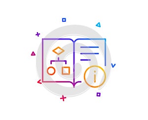Technical algorithm line icon. Project documentation sign. Vector
