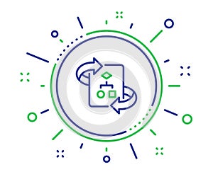 Technical algorithm line icon. Project documentation sign. Vector