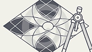 Technical Blueprint with Compass, Planning and Precision, vector design Generative AI