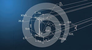 Technical Drawing of Steel Beam