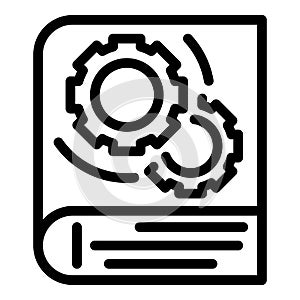 Technical book icon, outline style