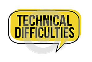 Technical difficulties speech bubble photo