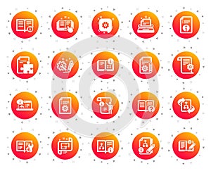 Technical Documentation icons. Set of Instruction, Plan and Manual. Vector