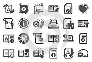 Technical Documentation icons. Set of Instruction, Plan and Manual. Vector