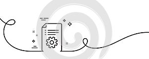 Technical documentation line icon. Instruction sign. Continuous line with curl. Vector