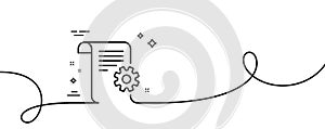 Technical documentation line icon. Instruction sign. Continuous line with curl. Vector