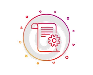Technical documentation line icon. Instruction sign. Vector