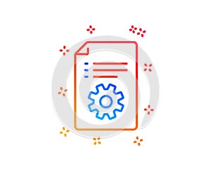Technical documentation line icon. Instruction sign. Vector